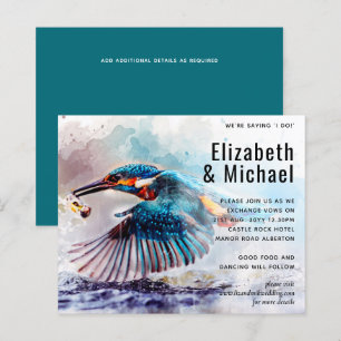 Papier Étonnante Kingfisher Bird Budget Mariage Invitatio