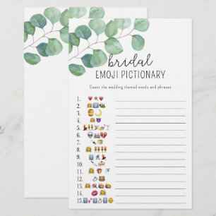 Papier Eucalyptus - douche nuptiale émoticône jeu