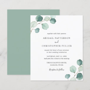 Papier Eucalyptus Faire-part de mariage Budget Vert