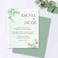 Eucalyptus Faire-part de mariage d'aquarelle