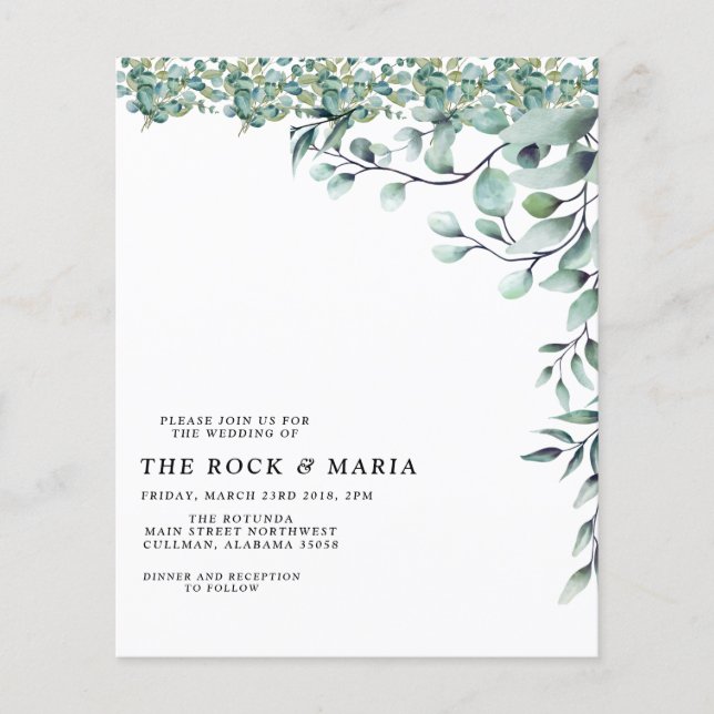 Papier Eucalyptus generery wedding (Devant)