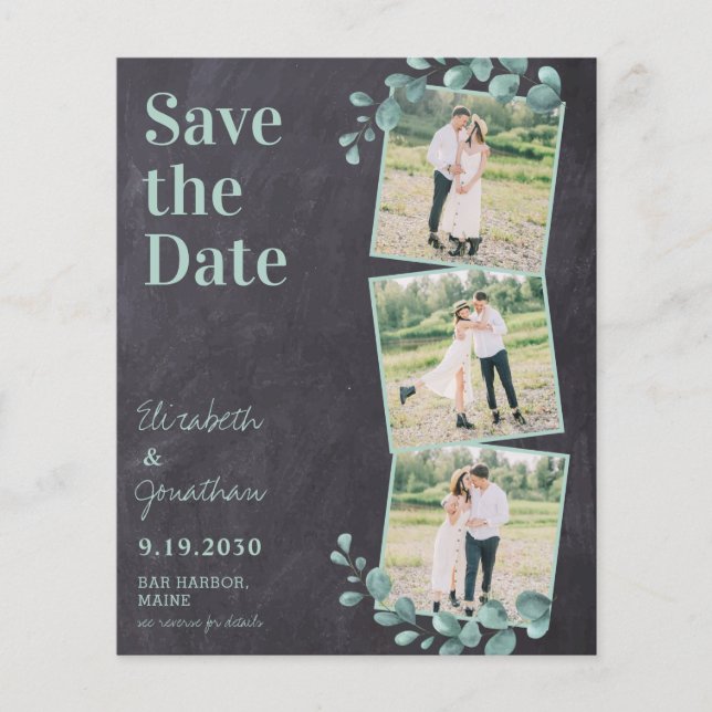 Papier Eucalyptus Green QR Code Mariage Enregistrer La Da (Devant)