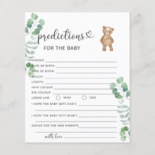 Papier Eucalyptus ours prédictions pour bébé