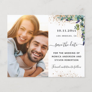 Papier Eucalyptus photo mariage Sauvez la date