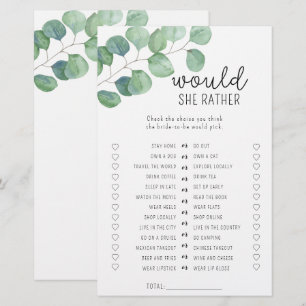 Papier Eucalyptus - Plutôt la nuptiale douche jeu