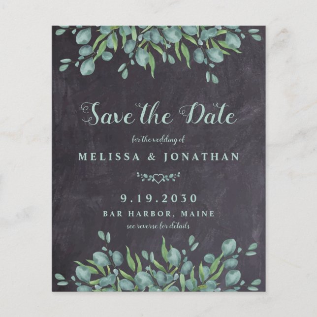 Papier Eucalyptus Rustic QR Code Mariage Enregistrer La D (Devant)