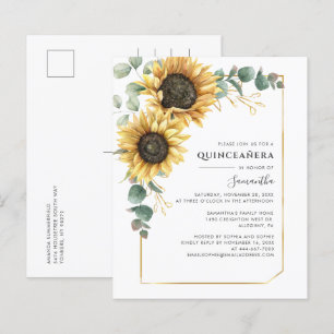 Papier Eucalyptus Tournesol Quinceanera 15e anniversaire