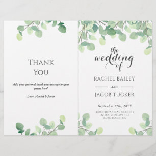 Papier Eucalyptus Verdure Script de mariage floral
