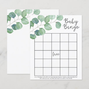 Papier Eucalyptus vert - Baby shower jeu de bingo