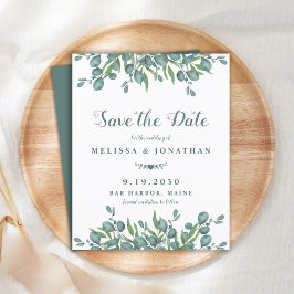 Papier Eucalyptus Vert Budget Mariage Enregistrer La Date