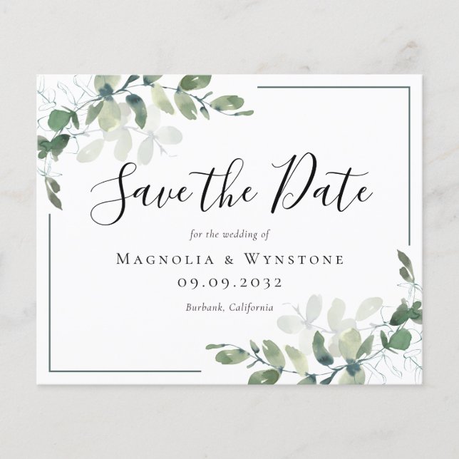 PAPIER Eukalyptus Wedding Save the Date (Vorne)