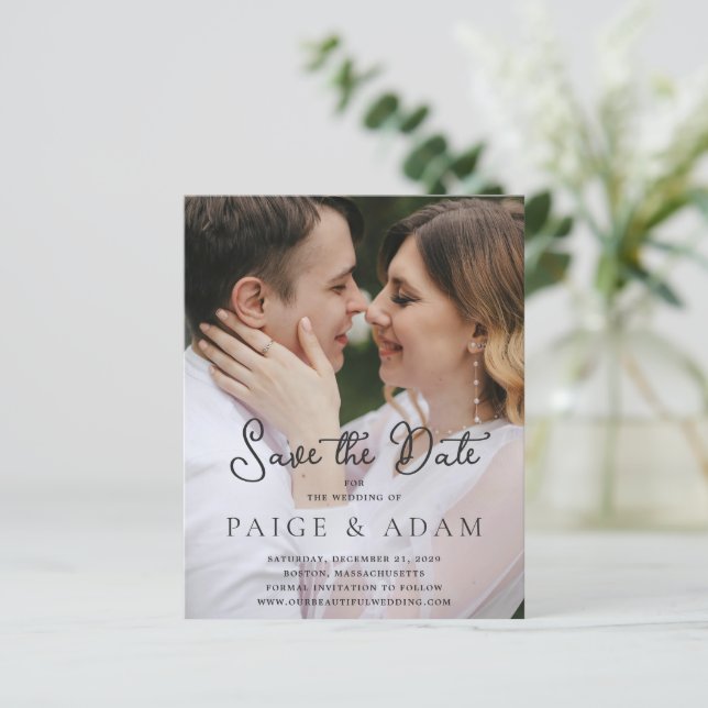 Papier Événementiel de photo moderne de mariage Enregistr (Debout devant)