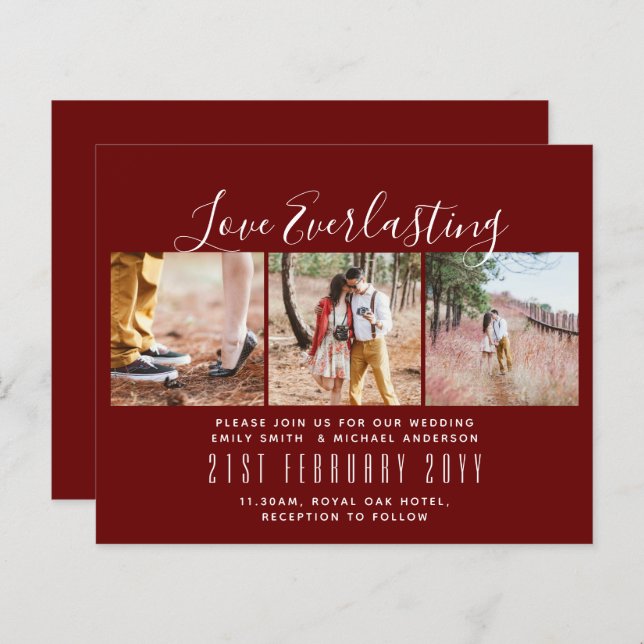 Papier Everduring Love PHOTO COLLAGE Mariage Événement In (Devant / Derrière)