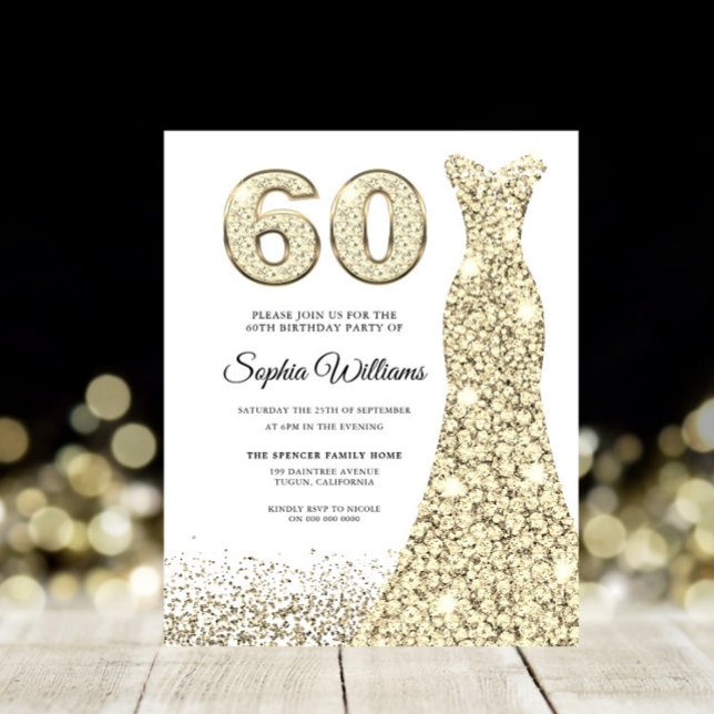 Papier Fabulous Gold Budget 60e anniversaire Invitation d (Créateur téléchargé)
