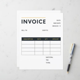 Papier Facture commerciale minimaliste moderne