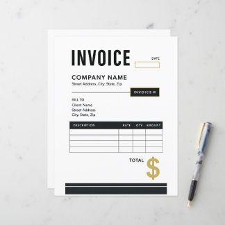 Papier Facture commerciale minimaliste moderne