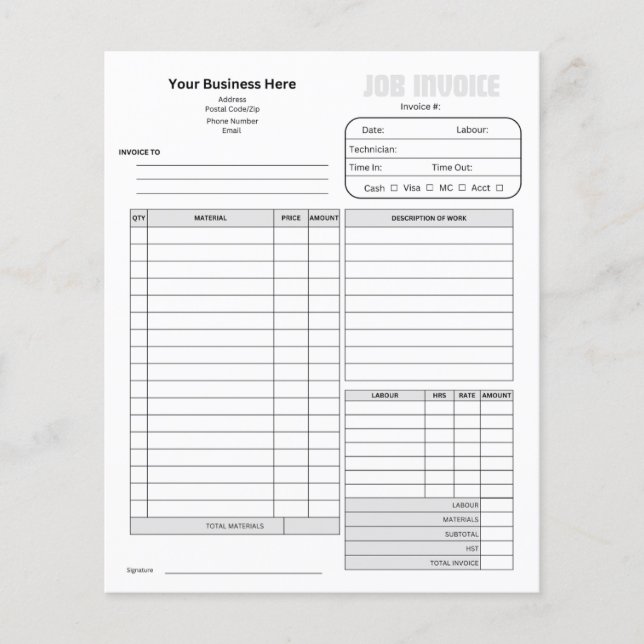 Papier Facture de petite entreprise  (Devant)