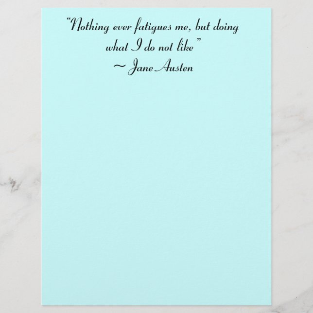 Papier Faire Ce Que Je N'Aime Pas Citation De Jane Austen (Devant)