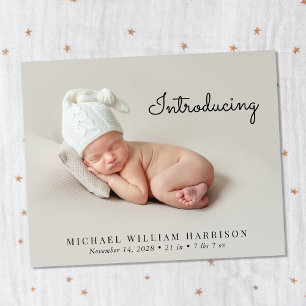 Papier Faire connaissance avec l'annonce de naissance pho