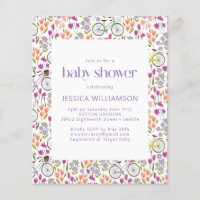 Faire du Vélo Bohème Floral Invitation pour Baby S