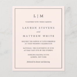 Papier Faire invitation de mariage simple avec monogramme