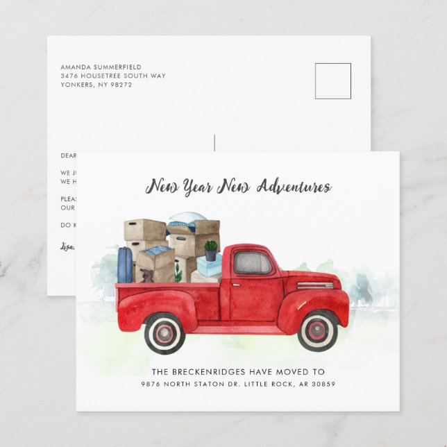 Papier Faire-part d'adresse de déplacement du nouvel exer (Devant / Derrière)