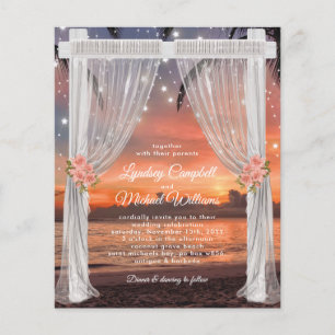 Papier Faire-part d'arche de mariage au coucher du soleil