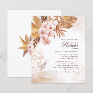 Papier Faire-part de Baby Shower en terre cuite avec herb