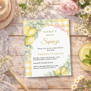 Papier Faire-part de Baby Shower Fille au citron qui pres