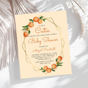 Papier Faire-part de Baby Shower Pastel Orange Little Cut
