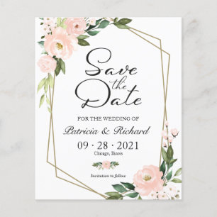 Papier Faire part de budget géométrique floral rose