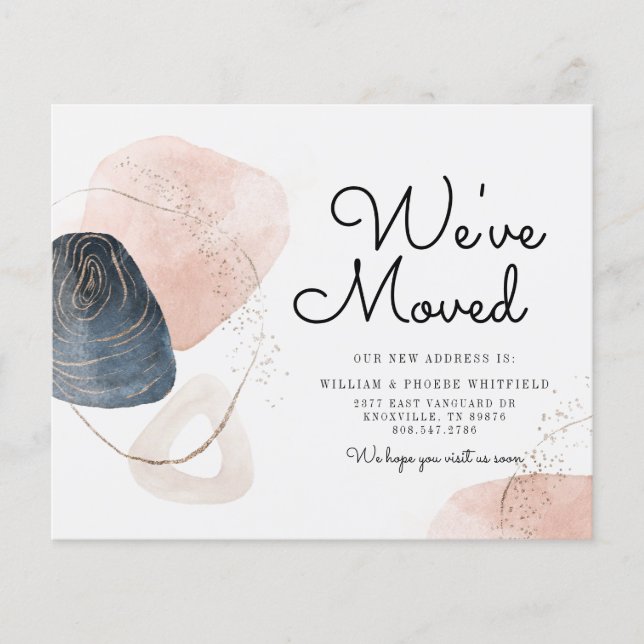 Papier Faire-part de déplacement de nouvelle adresse budg (Devant)