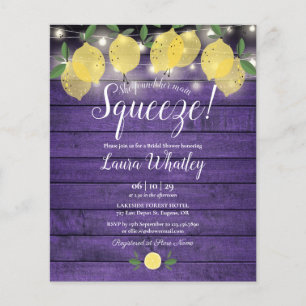 Papier Faire-part de fiançailles violet Budget Lemon Sque