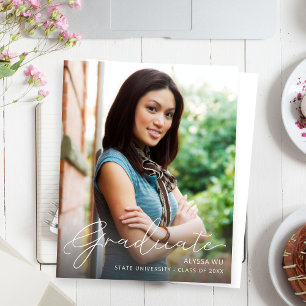 Papier Faire-part de graduation de la photo du script bud