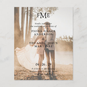 Papier Faire-part de mariage à budget avec monogramme gra