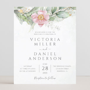Papier Faire-part de mariage à budget avec verdure d'euca