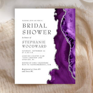 Papier Faire-part de mariage argent Agate Violet Budget