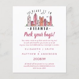 Papier FAIRE-PART DE MARIAGE ATLANTA Skyline dessiné à la