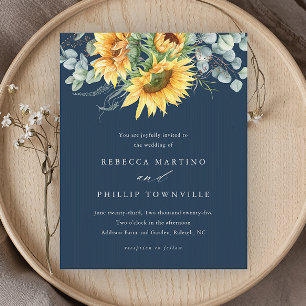 Papier Faire-part de mariage au tournesol eucalyptus à pe