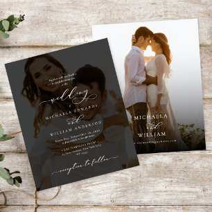 Papier Faire-part de mariage avec photo et calligraphie m