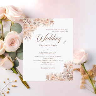 Papier Faire-part de mariage beige crème