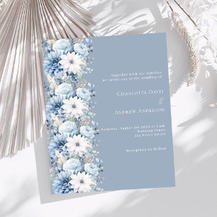 Papier Faire-part de mariage bleu poussiéreux
