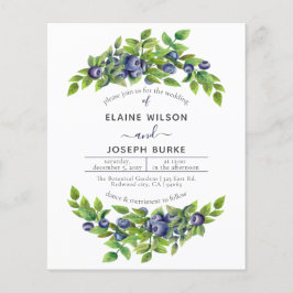 Papier Faire-part de mariage botanique des bleuets budgét