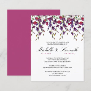 Papier Faire-part de mariage botanique violet budgétaire