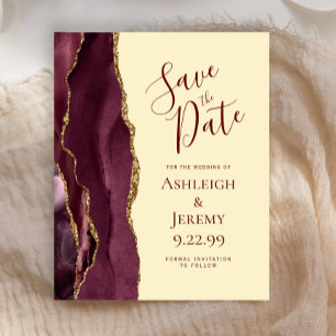 Papier Faire-part de mariage Bourgogne Agate Jaune Beurre