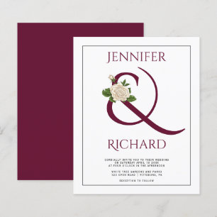 Papier FAIRE-PART DE MARIAGE BUDGET Burgundy