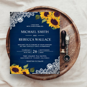 Papier Faire-part de mariage Budget du Sunflower de dente