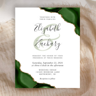 Papier Faire-part de mariage Budget Hunter Green Agate Co