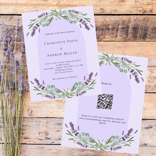 Papier Faire-part de mariage budgétaire de l'arche violet (Créateur téléchargé)