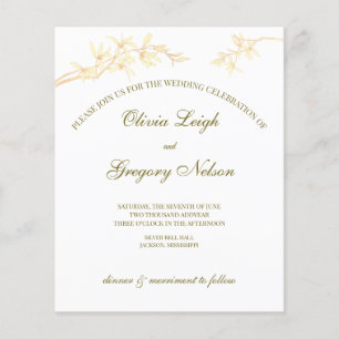 Papier Faire-part de mariage budgétaire Flower intemporel